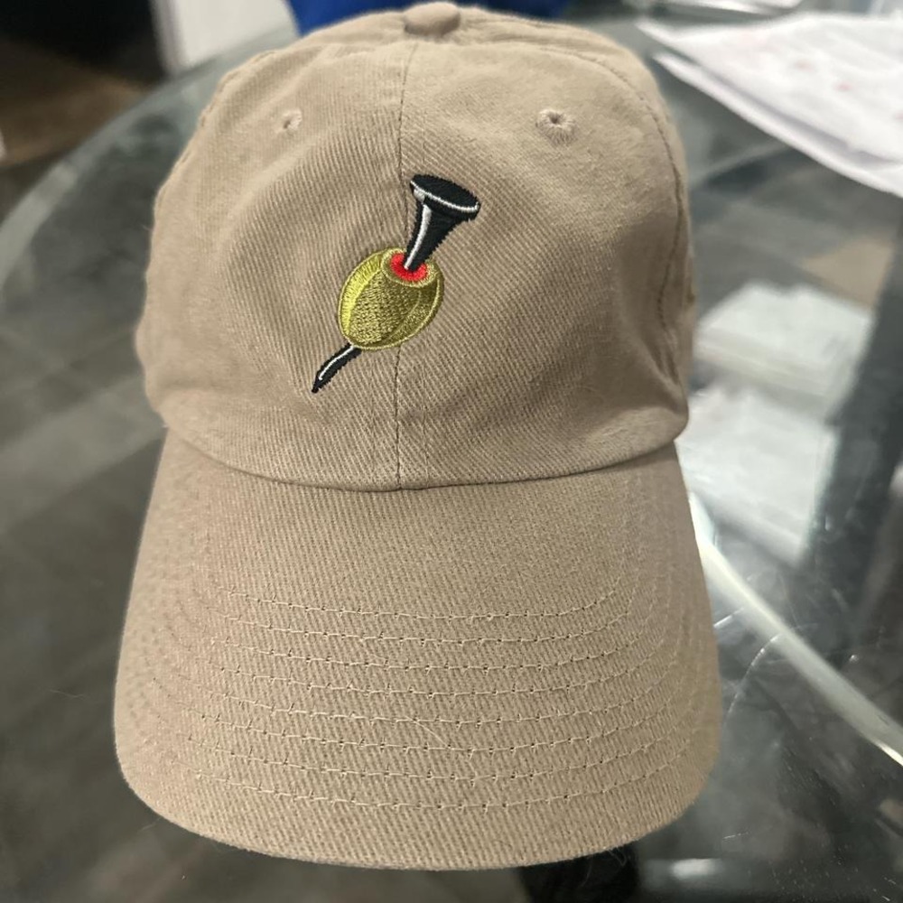 Tan adjustable golf cap